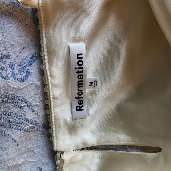 Reformation Silk Beaded Mini Dress NWT - Picture 3 of 3